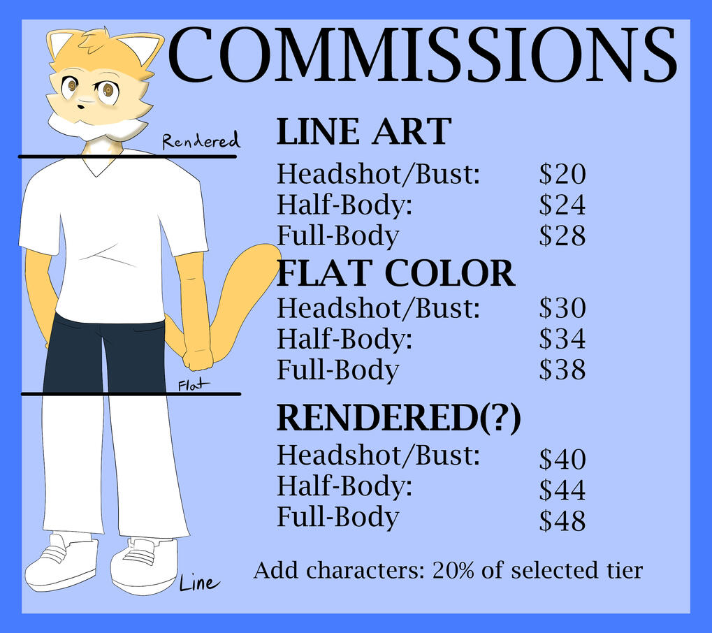 A commissions sheet