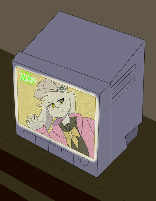 Rose peering to the outside world from the TV World.